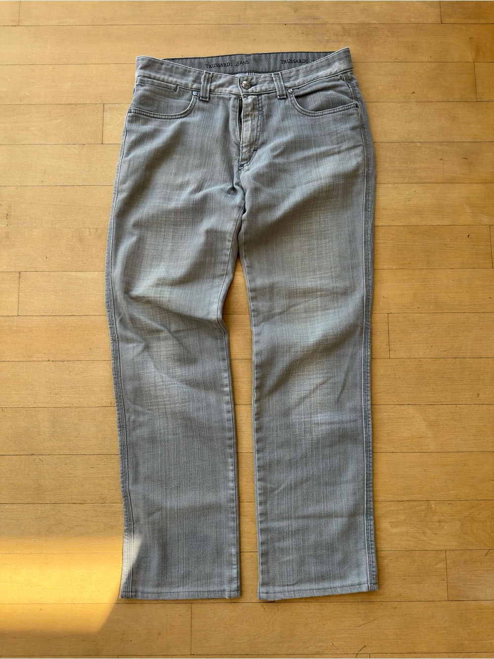 Trussardi Men's Straight Jeans in Light Gray